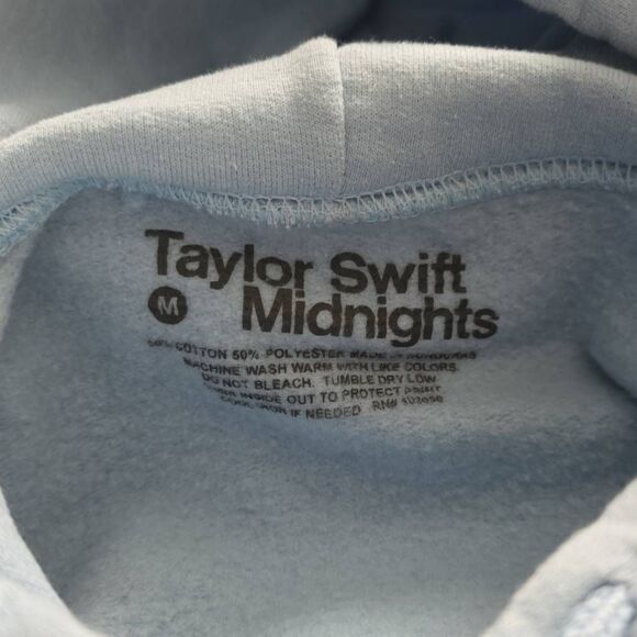 Taylor Swift Midnights Women's Size Medium Baby Blue TS Graphic Hoodie - Picture 6 of 6